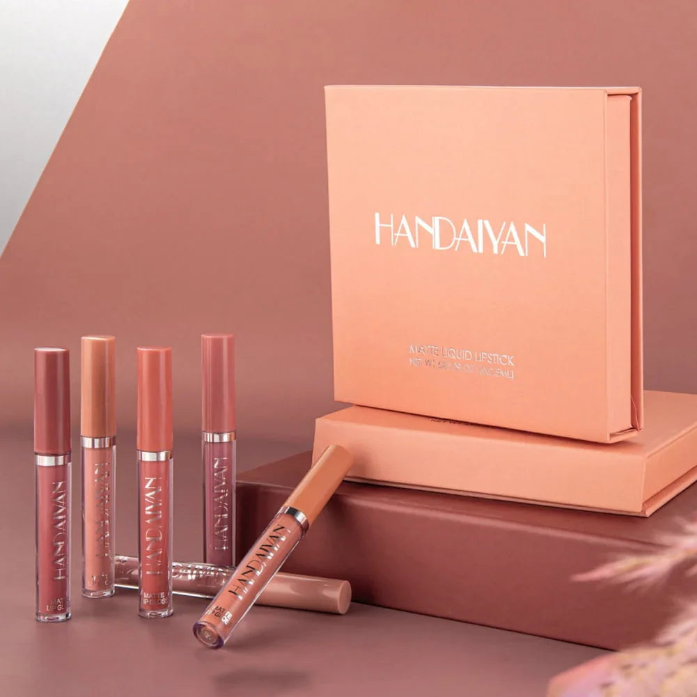 Handaiyan Matte Autumn Winter Set Liquid Lipstick - 6x2.5ml - 6 Pack - Exotic Pro