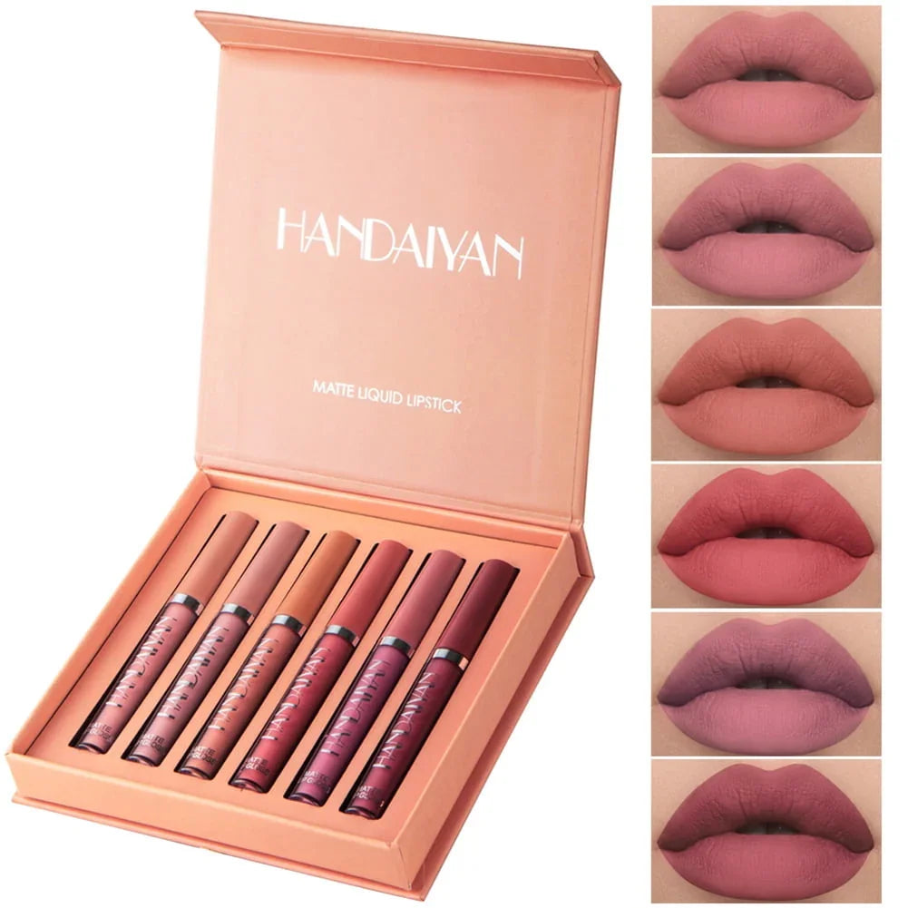 Handaiyan Matte Autumn Winter Set Liquid Lipstick - 6x2.5ml - 6 Pack - Exotic Pro