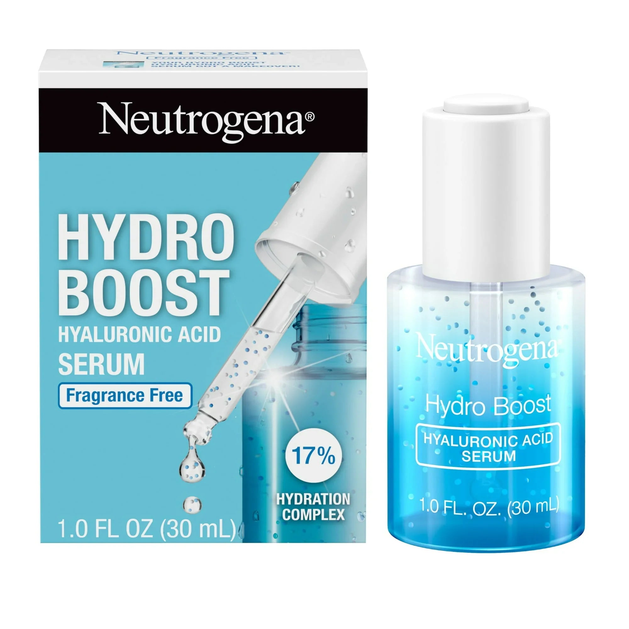 Neutrogena Hydro Boost Hyaluronic Acid Face Serum, Fragrance Free, 1 oz - Exotic Pro