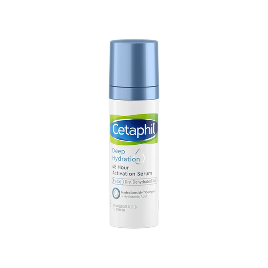 CETAPHIL Deep Hydration 48 Hour Activation Serum | 1 fl oz | 48 Hour Dry Skin Face Moisturizer for Sensitive Skin | With Hyaluronic Acid, Vitamin E & Vitamin B5 | Dermatologist Recommended - Exotic Pro
