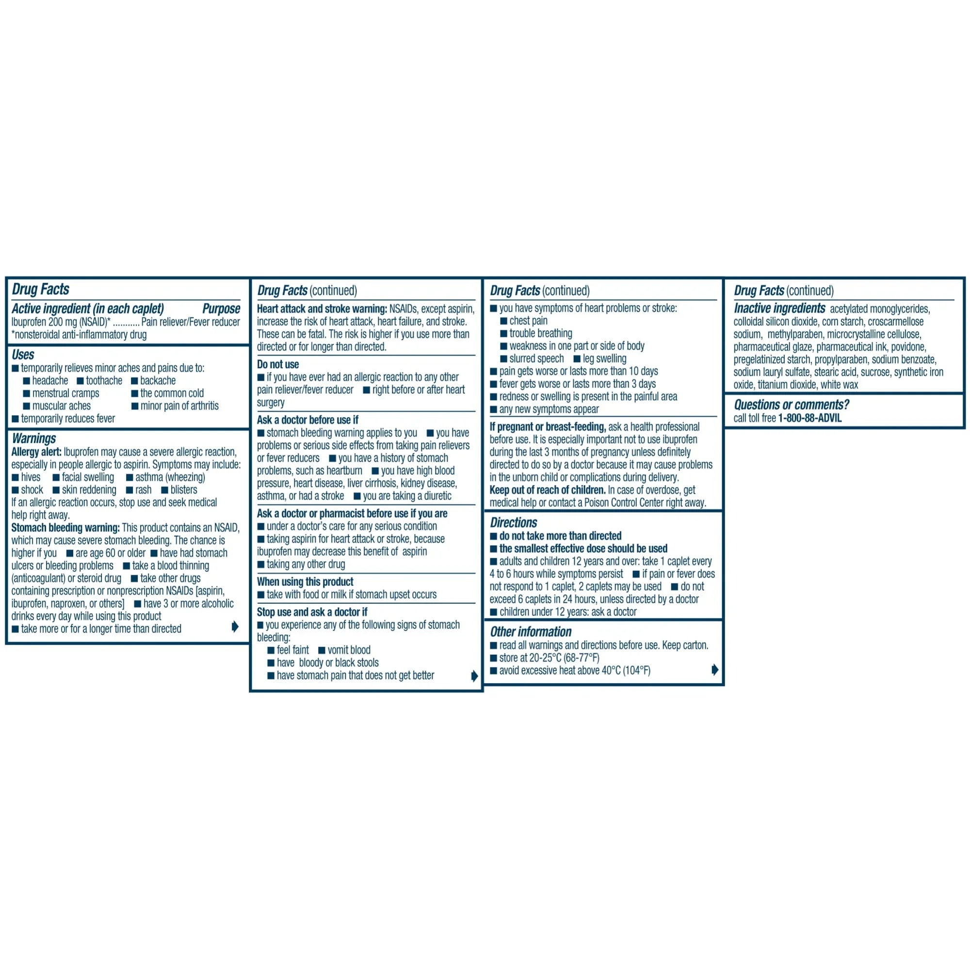 Advil Caplets – 200mg Ibuprofen Pain & Fever Relief, Fast-Acting, 50 Ct - Exotic Pro