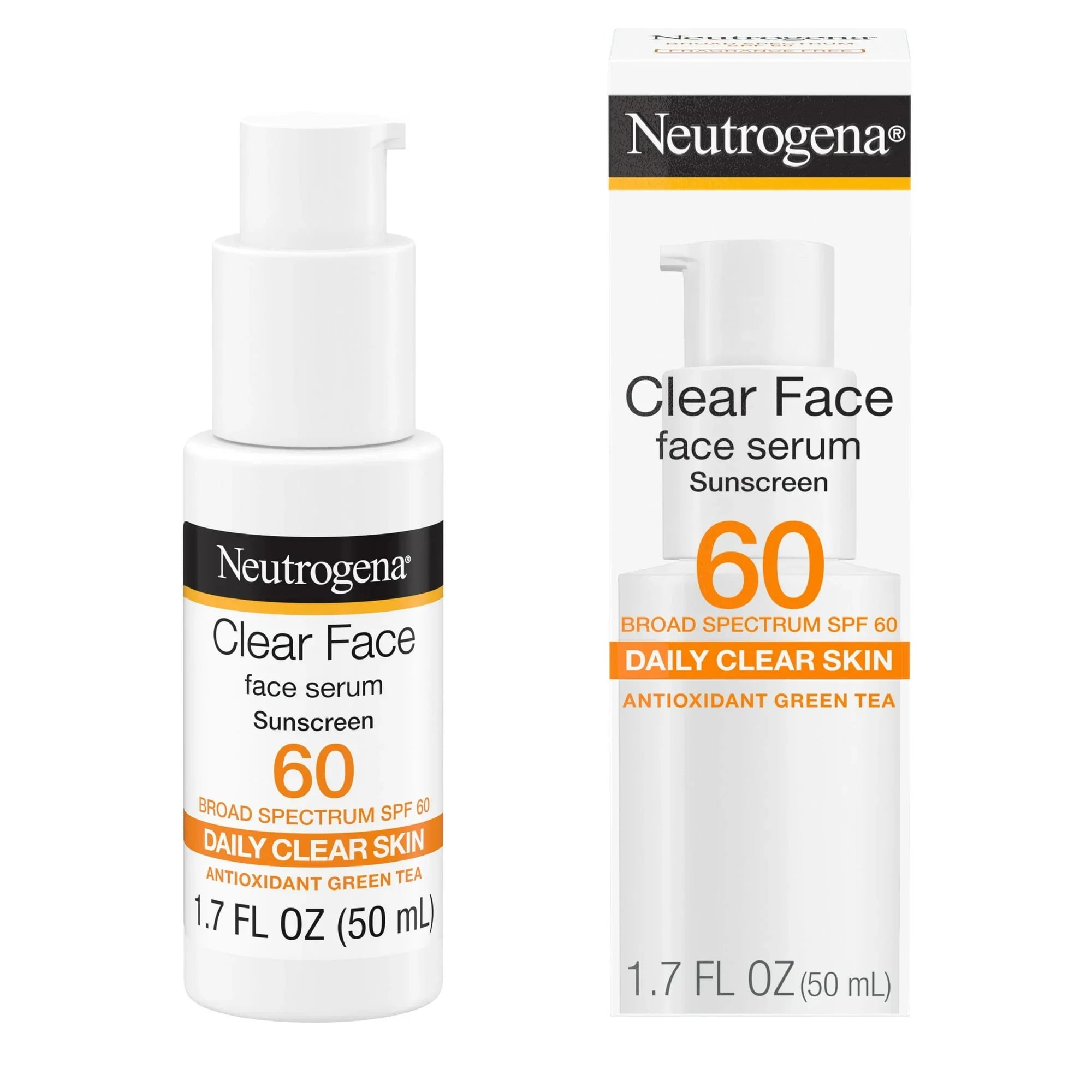 Neutrogena Clear Face SPF 60 Serum Sunscreen with Green Tea – 1.7 fl oz - Exotic Pro