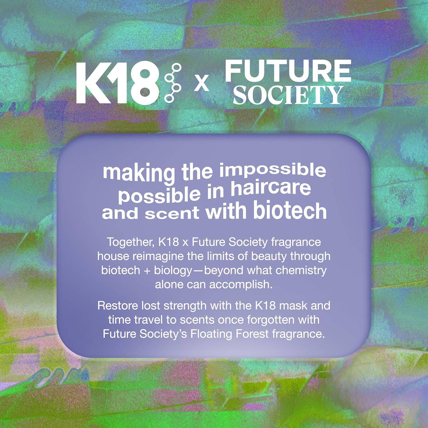 K18 x Future Society Leave-In Molecular Repair Hair Mask – Floating Forest 1.7 oz