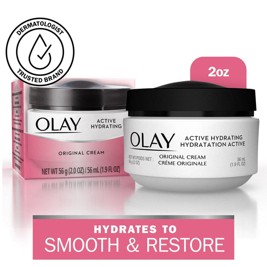 Olay Skincare Active Hydrating Facial Cream, Fights Fine Lines & Wrinkles for Dry Skin, 1.9 fl oz