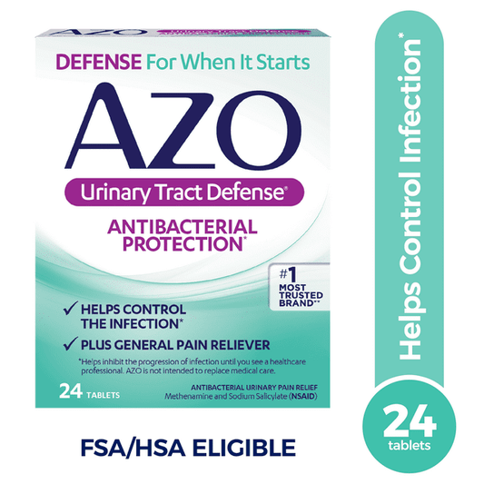 AZO Urinary Tract Defense Tablets, Antibacterial UTI Protection, 24 Ct