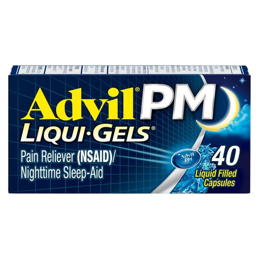 Advil PM Capsules – Pain Relief & Sleep Aid with Ibuprofen, 40 Ct