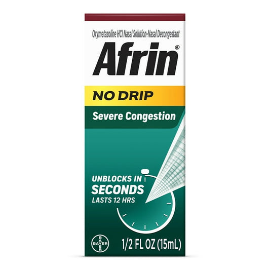 Afrin No Drip Severe Congestion Nasal Spray – 15mL Pump Bottle