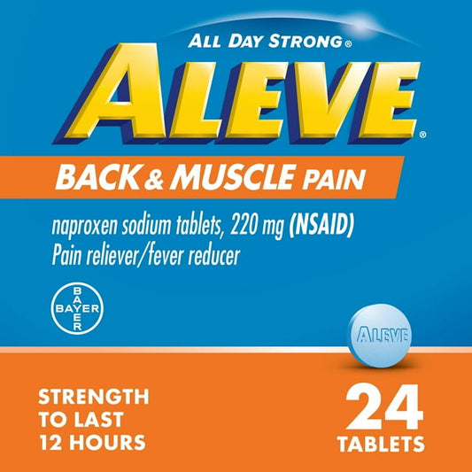 Aleve Back & Muscle Pain Relief Naproxen Sodium Tablets – 24 Count