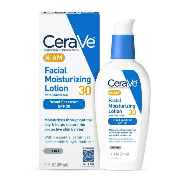 CeraVe AM Face Moisturizer Lotion with Sunscreen SPF 30 for Normal to Oily Skin, 3 fl oz - Exotic Pro