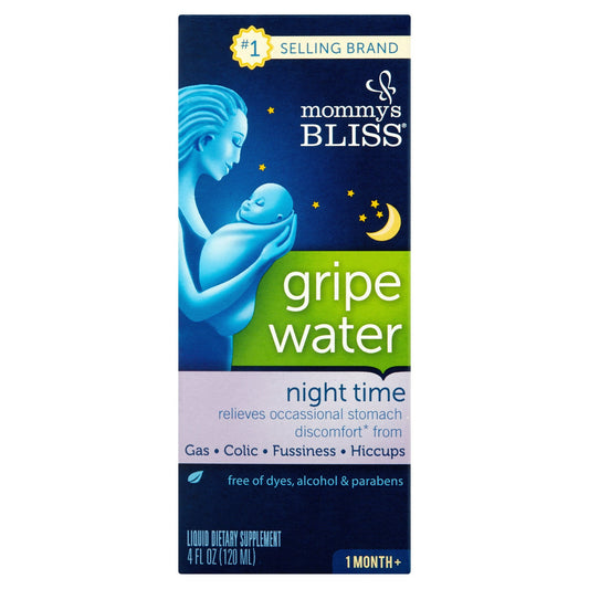 Mommy's Bliss Nighttime Gripe Water – Soothing Relief for Babies 1M+, 4 fl oz