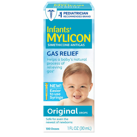 Mylicon Infant Gas Relief Drops – Original Formula, 100 Doses, 1 fl oz