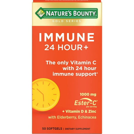 Nature’s Bounty Immune 24 Hour Vitamin C+D3+Zinc – 50 Softgels
