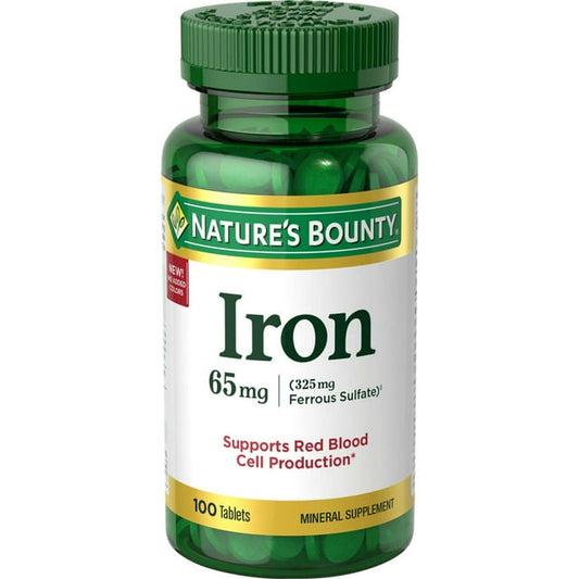 Nature’s Bounty Iron 65mg Mineral Supplement – 100 Tablets
