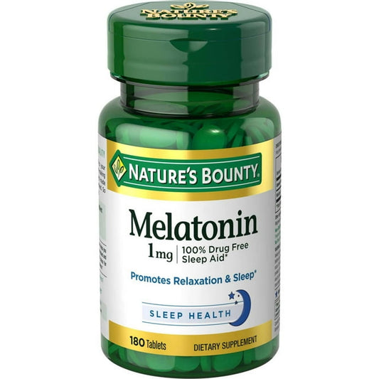 Nature’s Bounty Melatonin 1mg Sleep Aid Tablets – 180 Count