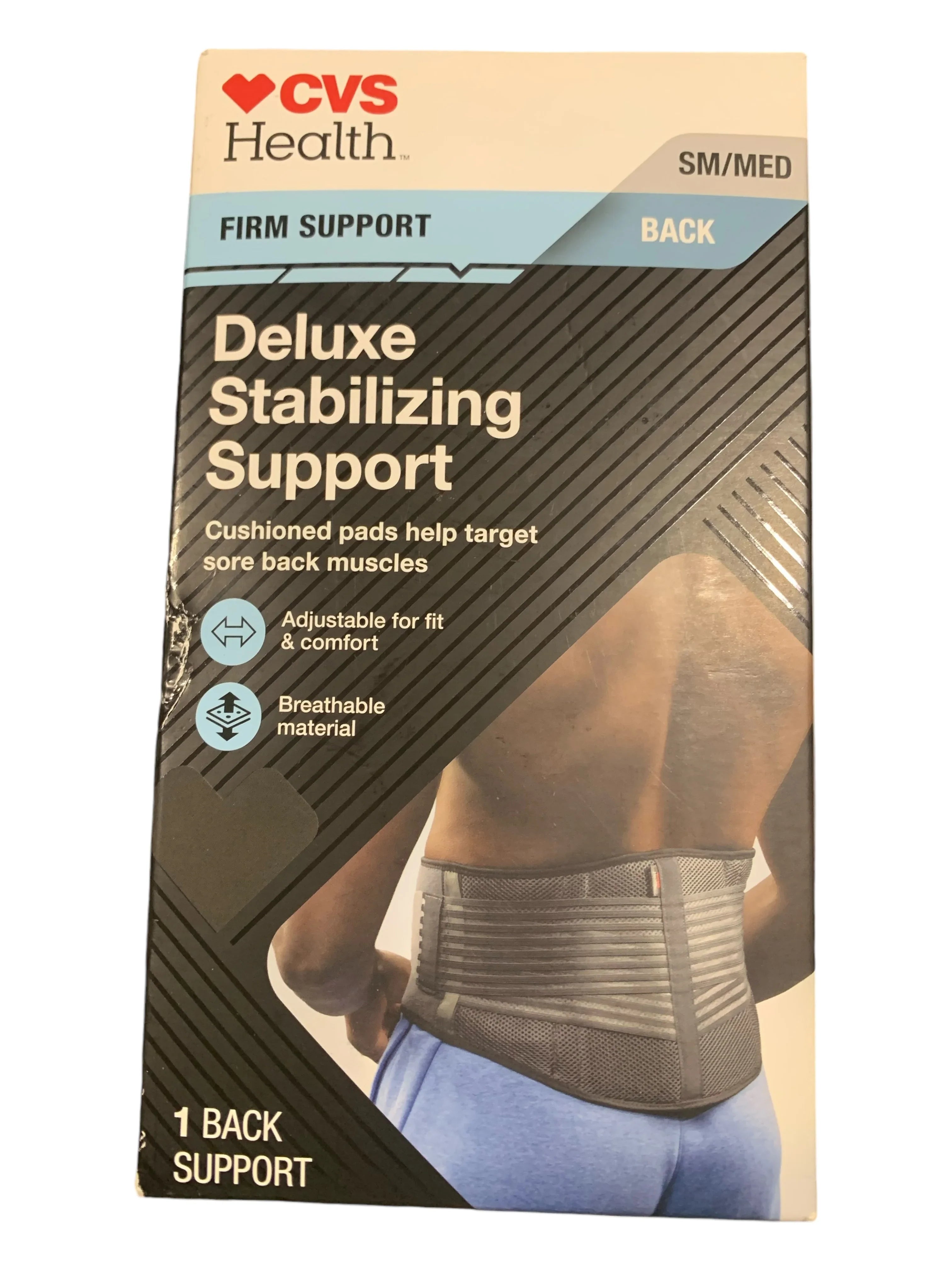 CVS Health Firm Support Back Deluxe Stabilizing Support – Size SM/MED - Exotic Pro
