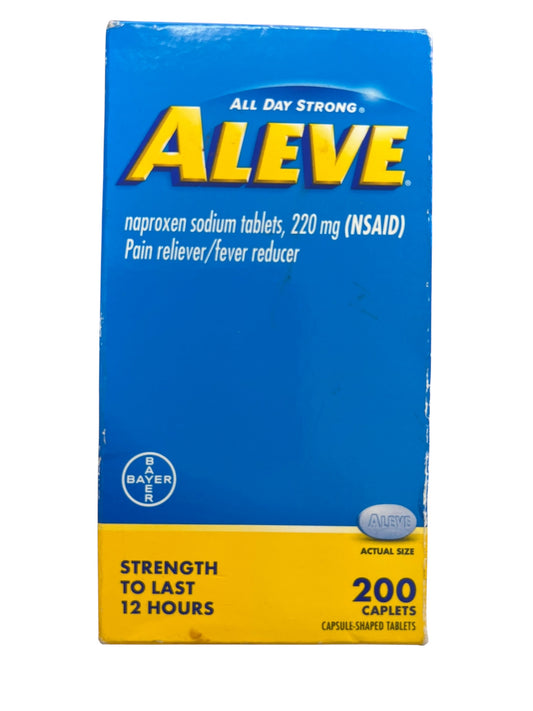 Aleve Pain Reliever & Fever Reducer Caplets with Naproxen – 200 Count - Exotic Pro