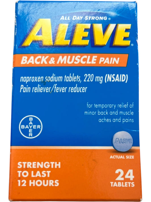 Aleve Back & Muscle Pain Relief Naproxen Sodium Tablets – 24 Count - Exotic Pro