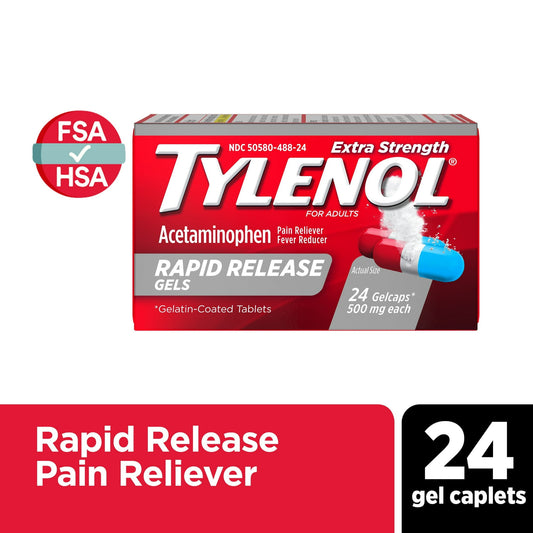 Tylenol Extra Strength Rapid Release Gels 500mg Acetaminophen – 24 Ct