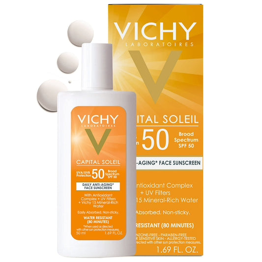 Vichy Capital Soleil SPF 50 Anti-Aging Face Sunscreen, 1.69 Fl. Oz