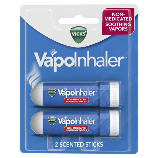 Vicks Vapo Inhaler – Menthol Vapor Stick, Non-Medicated, 2 Count