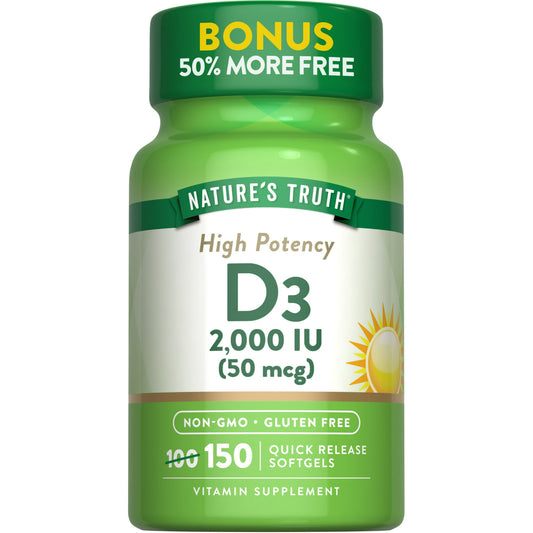 Nature’s Truth High Potency Vitamin D3 125mcg (5000 IU) – 150 Softgels
