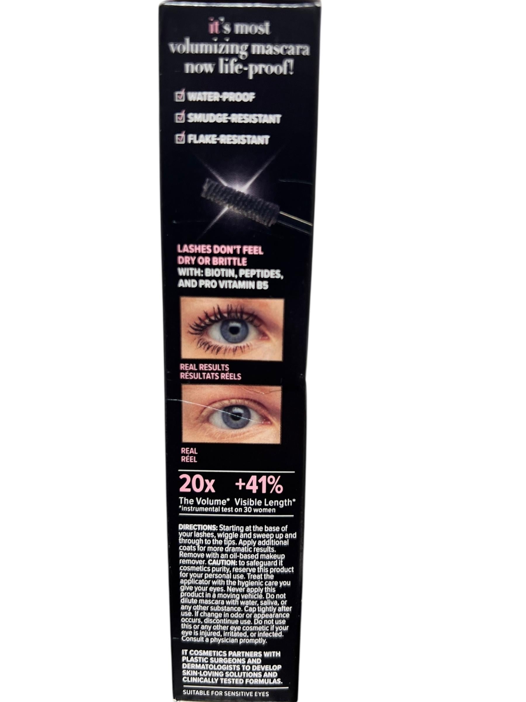 IT Cosmetics Superhero Waterproof Mascara – Volumizing Black 0.30 oz / 9mL