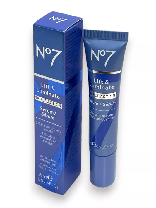 No7 Lift & Luminate Triple Action Face Serum, 0.5 oz