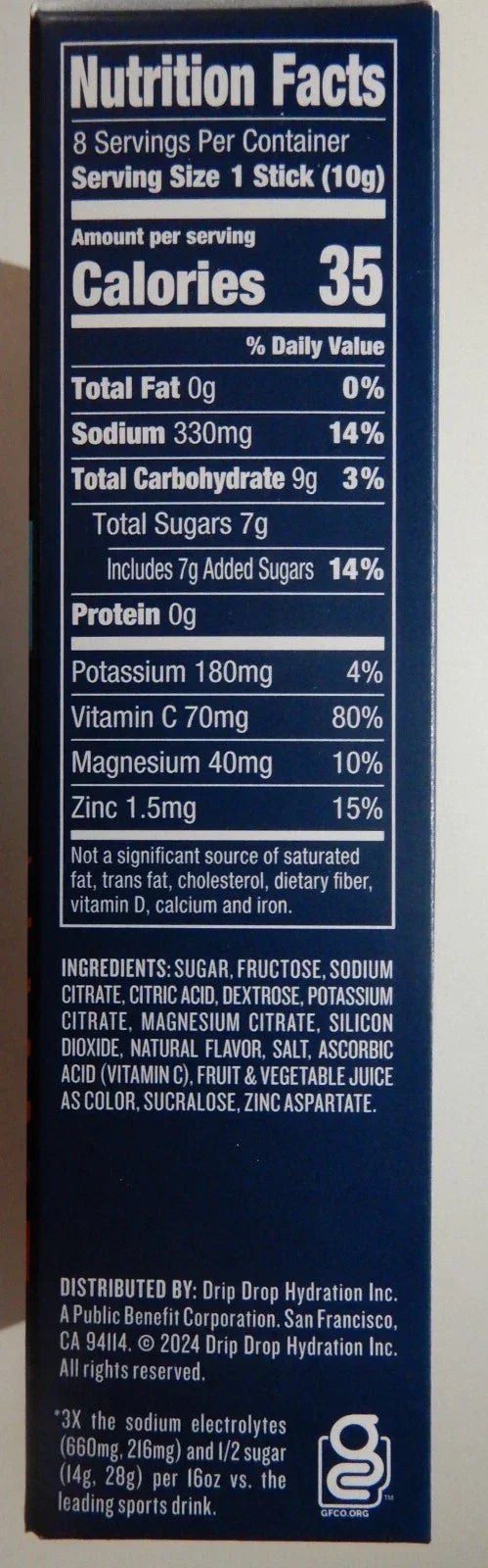 DripDrop Electrolyte Powder for Dehydration Relief, Watermelon, 8 Ct - Exotic Pro