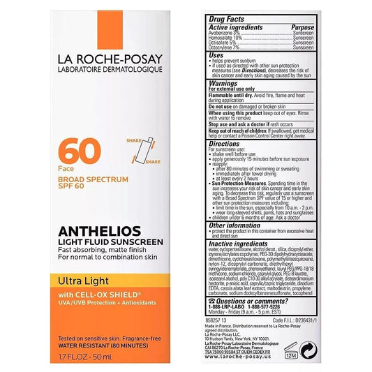 La Roche-Posay Anthelios Ultra Light Face Sunscreen SPF60, 1.7 fl. oz